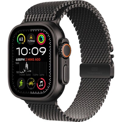 APPLE WATCH ULTRA 2 GPS CELLULAR 49MM BLACK TITANIUM CASE WITH BLACK TITANIUM MILANESE LOOP M